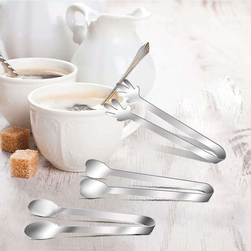 9 PCS Mini Serving Tongs,Stainless Steel Small Serving Utensils, Kitchen Tongs Food Tongs Small Kitchen Tongs forServing Food,Ice Cube,fruits,Sugar (4.8" Appetizer Tongs) - Image 2