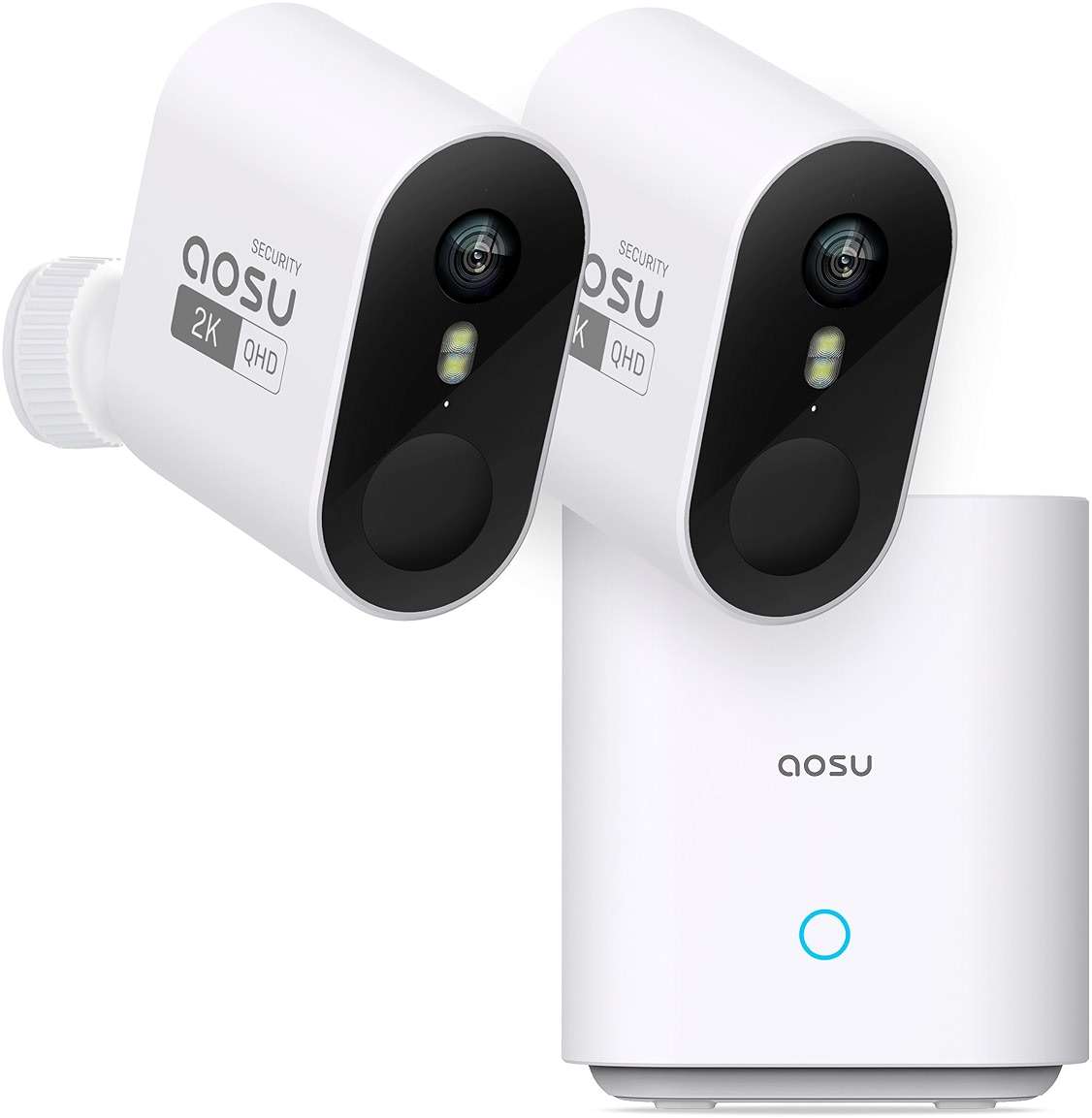 aosu Security Cameras Wireless Outdoor Home System, True 2K HD Night Vision, No Subscription Required, Long Battery Life, 166° Wide View, Spotlight & Siren Alarm, Motion Alert, Support 2.4 & 5GHz WiFi - Image 1