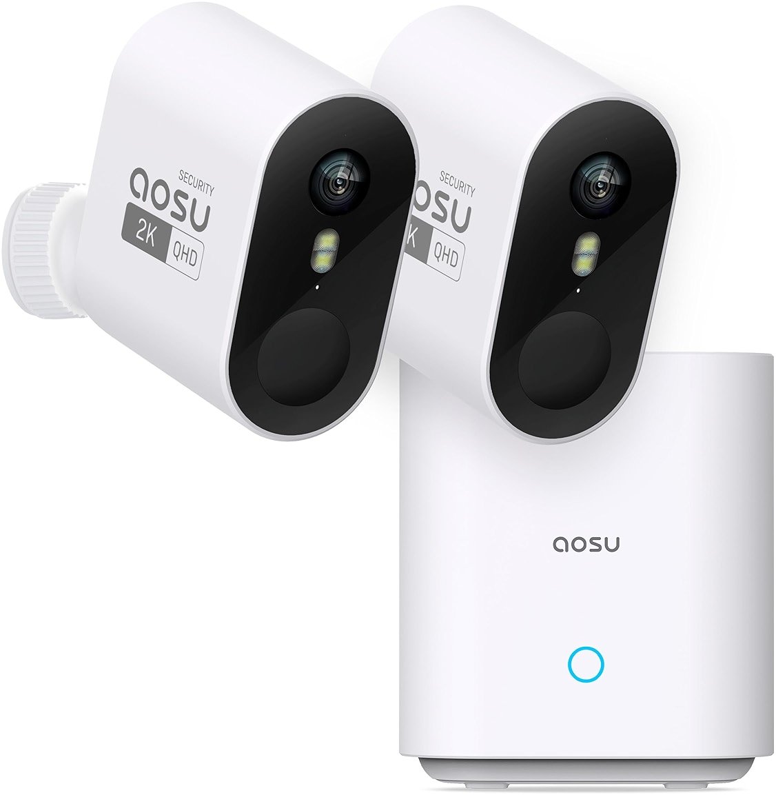 aosu Security Cameras Wireless Outdoor Home System, True 2K HD Night Vision, No Subscription Required, Long Battery Life, 166° Wide View, Spotlight & Siren Alarm, Motion Alert, Support 2.4 & 5GHz WiFi - Product Image