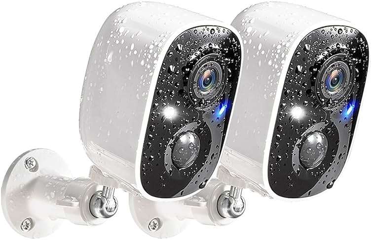 GMK Security Cameras Wireless Outdoor, 2K Color Night Vision AI Motion Detection 2-Way Talk Battery Powered WiFi Home Indoor Camera IP65 Weatherproof Spotlight Siren Alarm Cloud/SD Storage 2-Pack - Image 1
