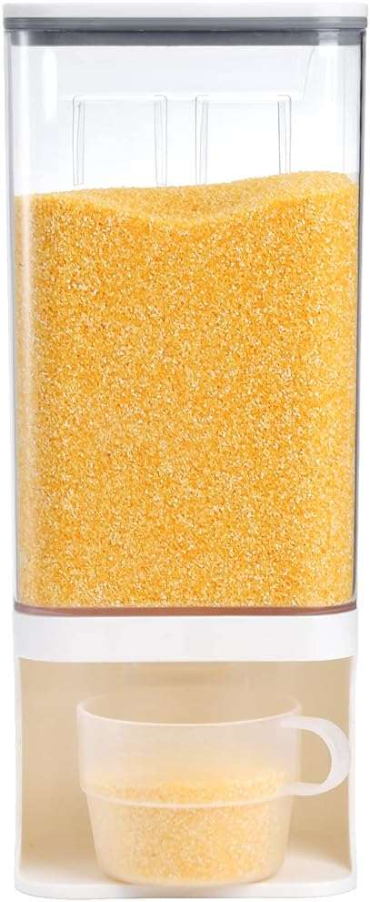AVLA Rice Dispenser, Wall-Mounted Laundry Detergent Container, Cereal Dry Food Storage Bucket with Measuring Cup, Kitchen Grain Organizer with Lid, BPA-Free, for Beans, Laundry Scent Bead, Pet Food - Image 9
