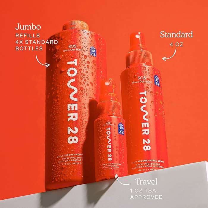 Tower 28 SOS Daily Rescue Facial Spray - Hypochlorous Acid Spray to Help Reduce Redness, Calm Irritation + Alleviate Flare-Ups - Purifying Travel Size Face Toner - Everyday Skin Care Essential (1 oz) - Image 5
