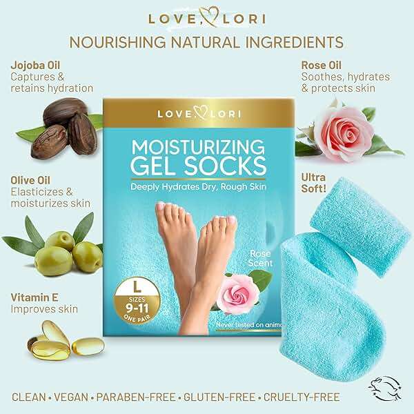 Moisturizing Socks (Size 9-11) – Gifts for Women Her Wife - Infused with Vitamin E & JoJoba Oil - Gel Silicone Aloe Foot Care Socks - Spa Self Care Gifts for Women - Image 5