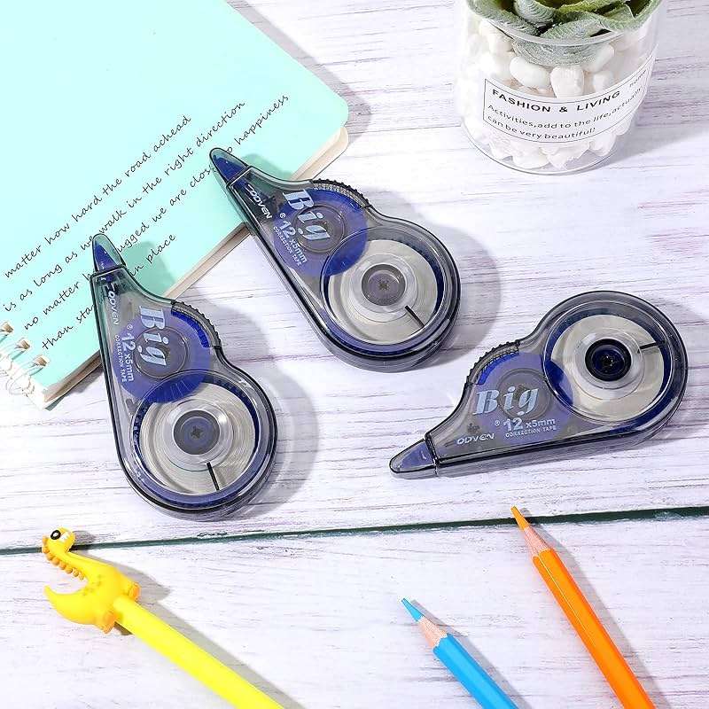 Chivao 36 Pack White Correction Tape, Classroom Correction Tape Wipe out Easy to Use Applicator Translucent Dispenser Shows for School Office Note Journal, 0.2 Inch x 39.4 Feet - Image 2