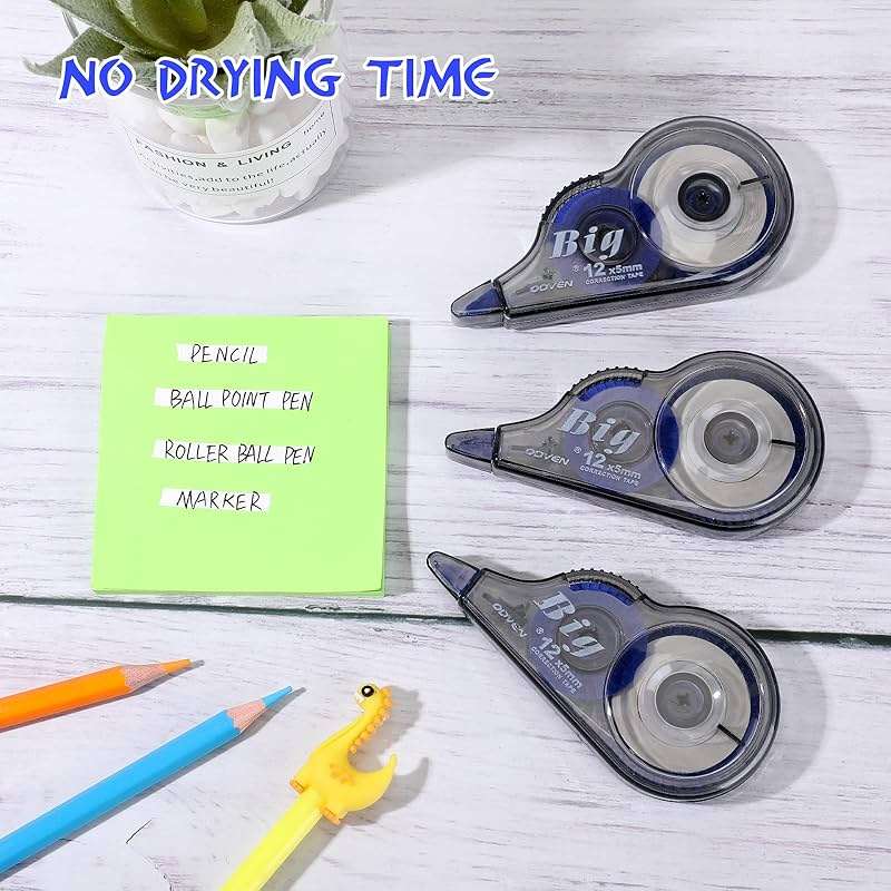 Chivao 36 Pack White Correction Tape, Classroom Correction Tape Wipe out Easy to Use Applicator Translucent Dispenser Shows for School Office Note Journal, 0.2 Inch x 39.4 Feet - Image 5