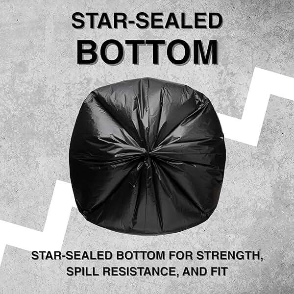 Top Knot Bags 45 Gallon Garbage Trash Bag 40X48" Black 150 Count Can Liner Bulk 40 Gallon 41 Gallon 42 Gallon 44 Gallon Made in USA - Image 4