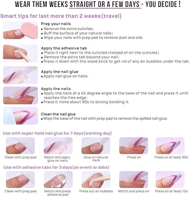 BTArtbox Square Ombre Press On Nails -Soft Gel Press On Nails Short with Nail Glue, 16 Sizes - 32 Reusable Fake Nails Kit, Vanilla Cream - Image 7