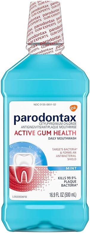 Parodontax Active Gum Health Mouthwash, Antiplaque and Antigingivitis Mouthwash, Mint, 16.9 Fl Oz - Product Image