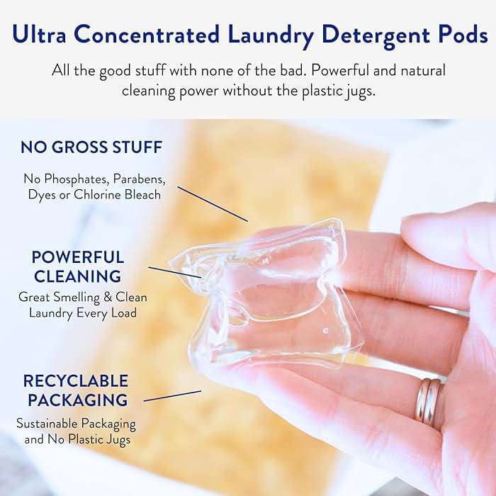 The Clean People Laundry Detergent Pods - Hypoallergenic Laundry Pods - Ultra Concentrated, Recyclable Packaging, Stain Fighting - Lavender, 96 Pack - Image 3