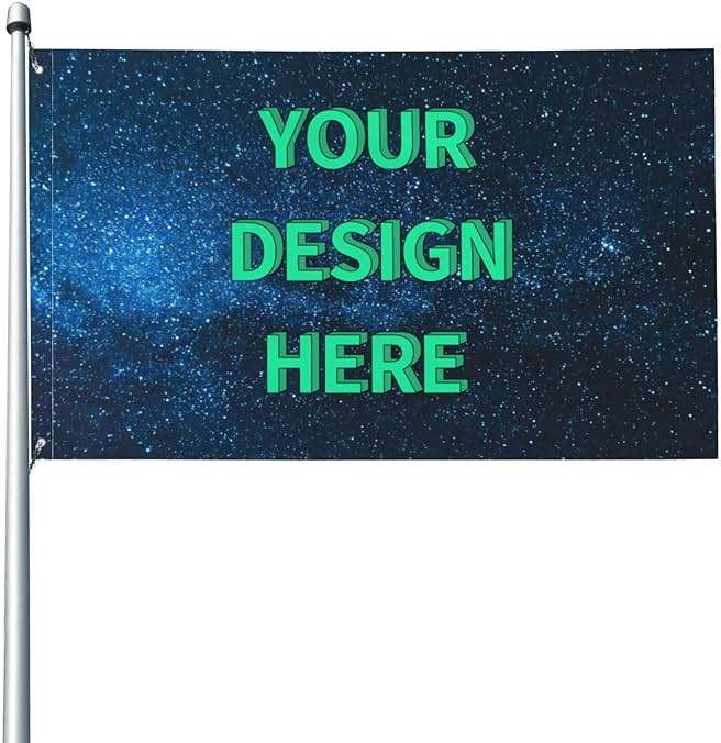 Custom Flag 3x5 Ft Customized Flags Banners - Personalize Print Your Own Logo/Design/Words/Text - Vivid Color, Canvas Header and Double Stitched - Brass Grommets - Single Sided - Image 1