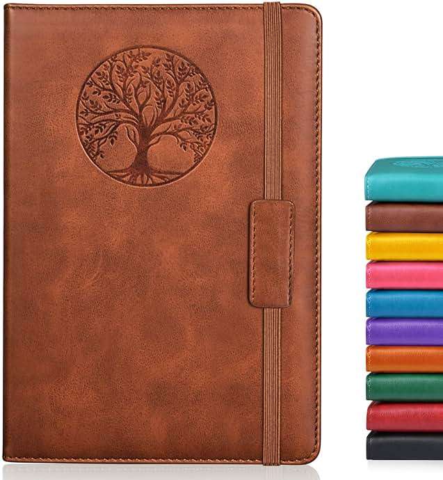 Lined Journal Notebook for Women Men,256 Thick Pages,A5 Hardcover Vintage Leather Journal for Writing,Travel,Business,Work, School,College Ruled Notebooks for Note Taking,Daily Diary 5.7"×8.3" - Image 1