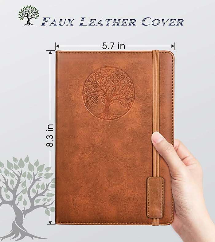 Lined Journal Notebook for Women Men,256 Thick Pages,A5 Hardcover Vintage Leather Journal for Writing,Travel,Business,Work, School,College Ruled Notebooks for Note Taking,Daily Diary 5.7"×8.3" - Image 3