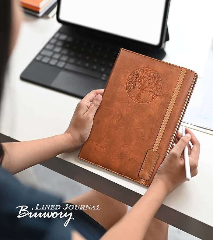 Lined Journal Notebook for Women Men,256 Thick Pages,A5 Hardcover Vintage Leather Journal for Writing,Travel,Business,Work, School,College Ruled Notebooks for Note Taking,Daily Diary 5.7"×8.3" - Image 7