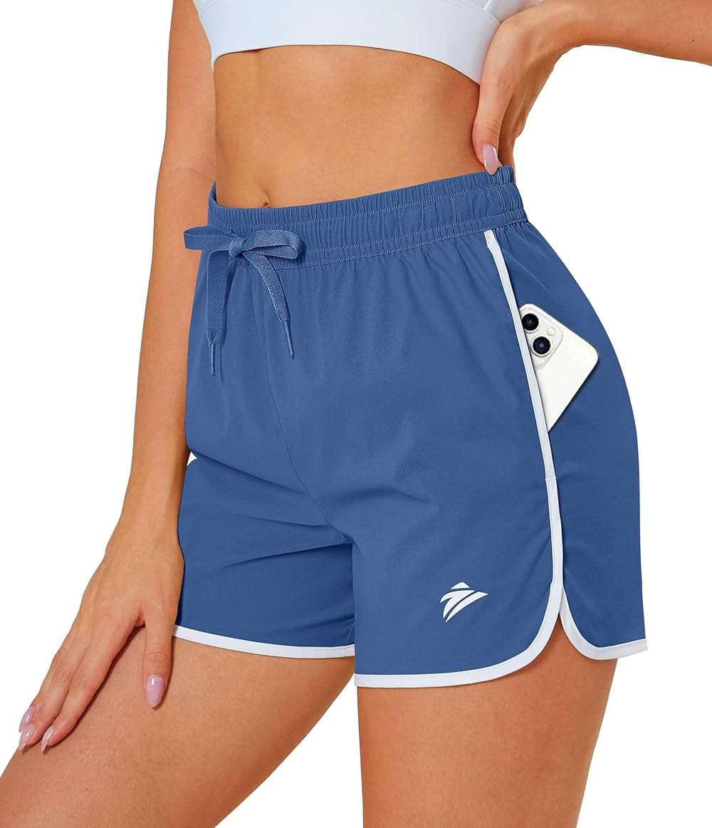 MAGCOMSEN Women's Athletic Shorts with Pockets Quick Dry Lightweight 3.5" Running Gym Workout Shorts Hiking Sport - Image 1