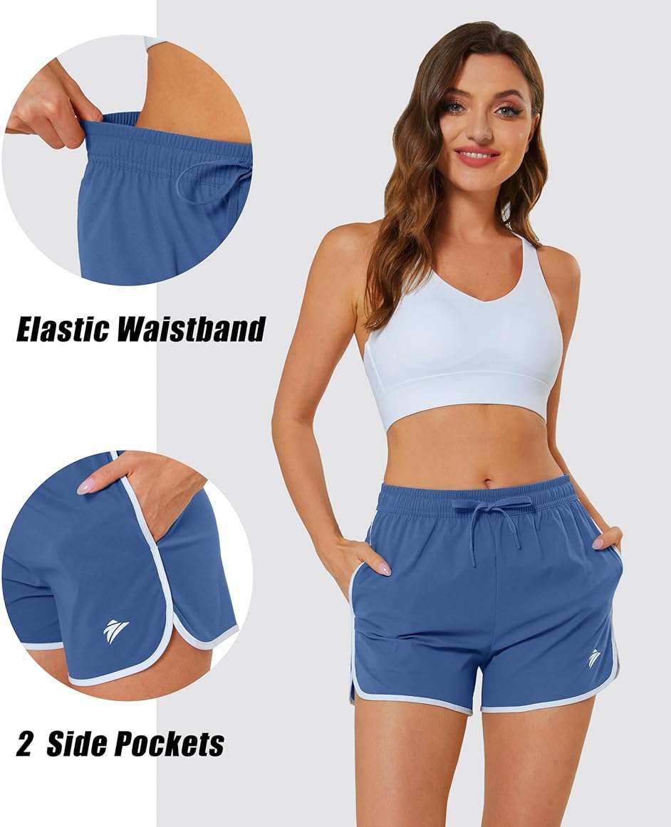 MAGCOMSEN Women's Athletic Shorts with Pockets Quick Dry Lightweight 3.5" Running Gym Workout Shorts Hiking Sport - Image 4