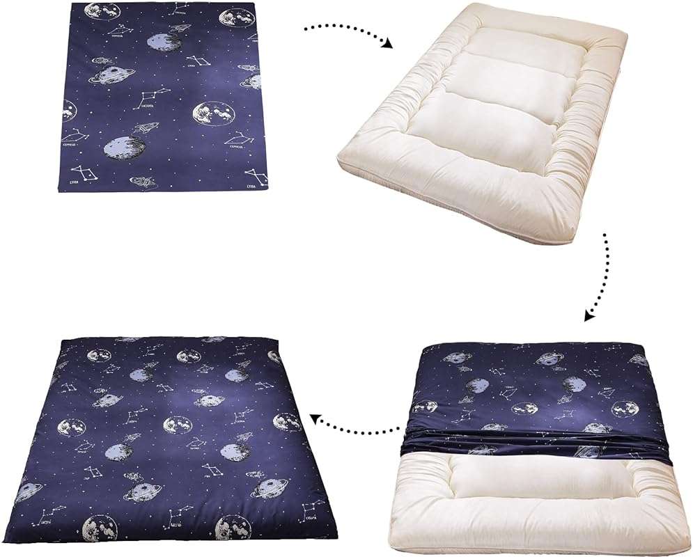 MAXYOYO Mattress Cover for Traditional Japanese Futon Mattress, Futon Floor Mats Cover with Zipper, Super Soft and Machine Washable, Space Adventure, Queen - Image 7