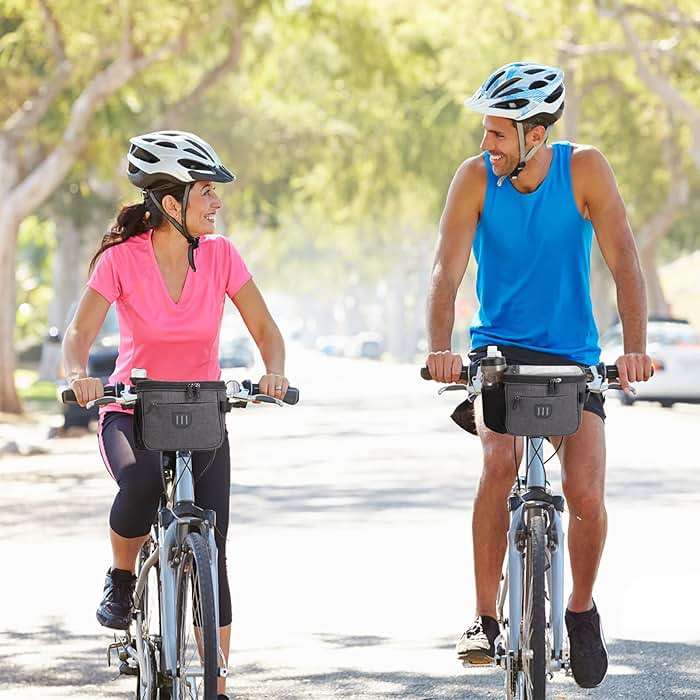 JXLHZLF Bike Handlebar Bag,Large Bicycle Front Storage Pouch Bag,6.5 inch Transparent Pouch with Shoulder Strap - Image 3
