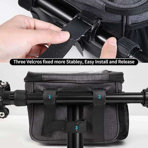 JXLHZLF Bike Handlebar Bag,Large Bicycle Front Storage Pouch Bag,6.5 inch Transparent Pouch with Shoulder Strap - Image 6