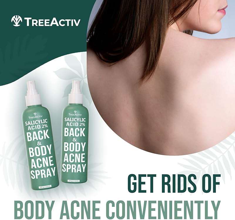TreeActiv Salicylic Acid Back & Body Acne Spray, Fine Mist Back Spray for Bacne & Chest Acne, Tea Tree + Eucalyptus, Fast-Drying Non-Staining, 4 fl oz (2-Pack, 8 fl oz Total) - Image 3