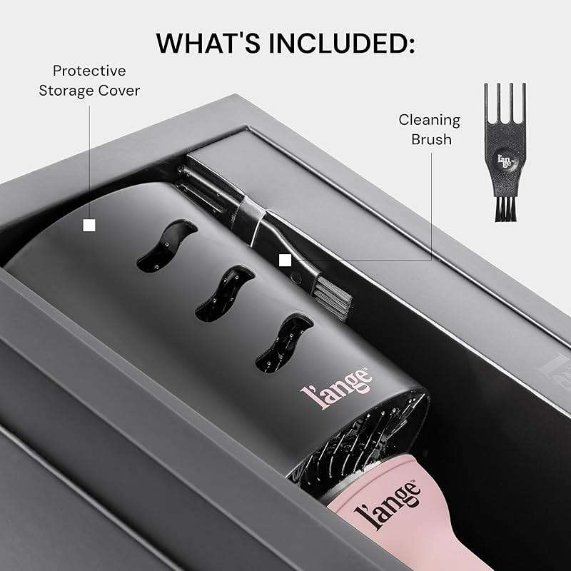 L'ANGE HAIR Le Volume 2-in-1 Titanium Blow Dryer Brush | Frizz Control Blowout Hair Dryer Brush For Drying And Straightening | Volumizing Hot Air Styler For All Hairstyles | Oval Barrel | Blush - 60mm - Image 8