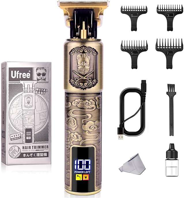 Ufree Professional Beard Trimmer for Men, Zero Gapped T-Blade Hair Clipper & Mustache Trimmer Kit with LCD Display, Precision Edgers for Haircut & Grooming, Barber-Grade Electric Shaver, Gifts for Men - Image 1