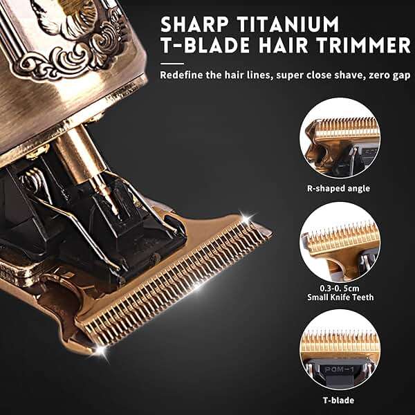 Ufree Professional Beard Trimmer for Men, Zero Gapped T-Blade Hair Clipper & Mustache Trimmer Kit with LCD Display, Precision Edgers for Haircut & Grooming, Barber-Grade Electric Shaver, Gifts for Men - Image 3
