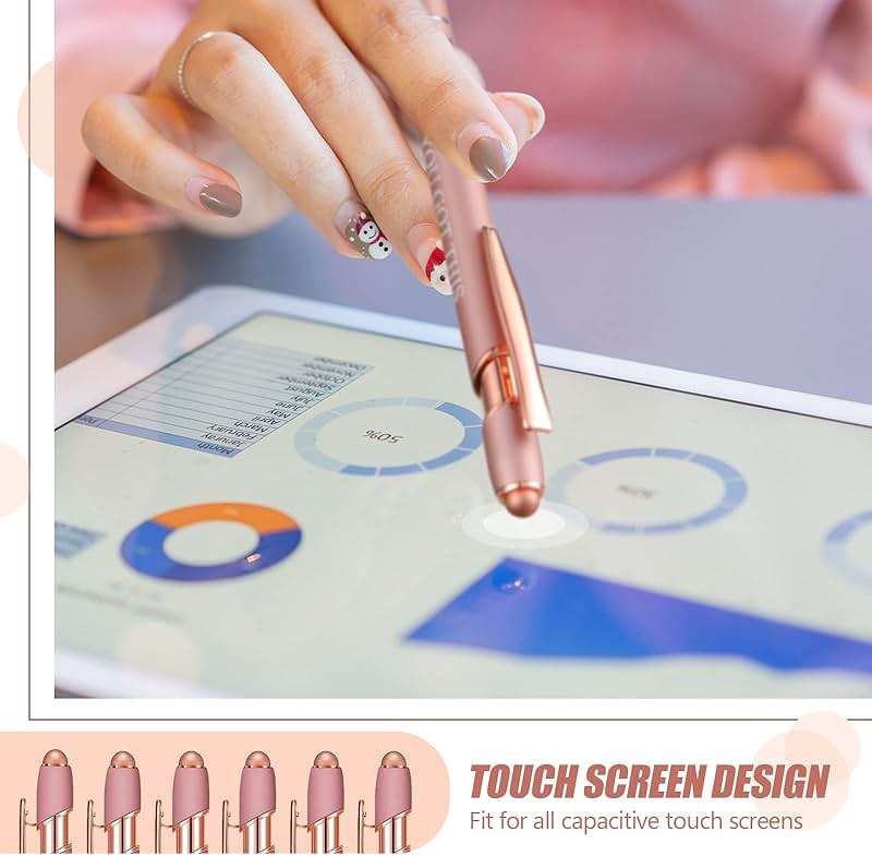 Zonon 12 Pcs Inspirational Pens Gift Set Funny Ballpoint Pen with Stylus Tip Motivational Graduation Gifts Bulk for Teacher Coworkers Nurse School Office Supplies(Rose Gold,Boss Lady) - Image 5