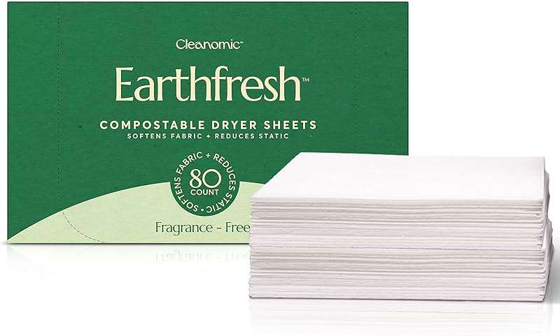 Cleanomic Earthfresh Fabric Softener Sheets Dryer Sheets, Softens & Removes Static Cling, Vegan Laundry Softener With Essential Oils -Fragrance Free - Image 2