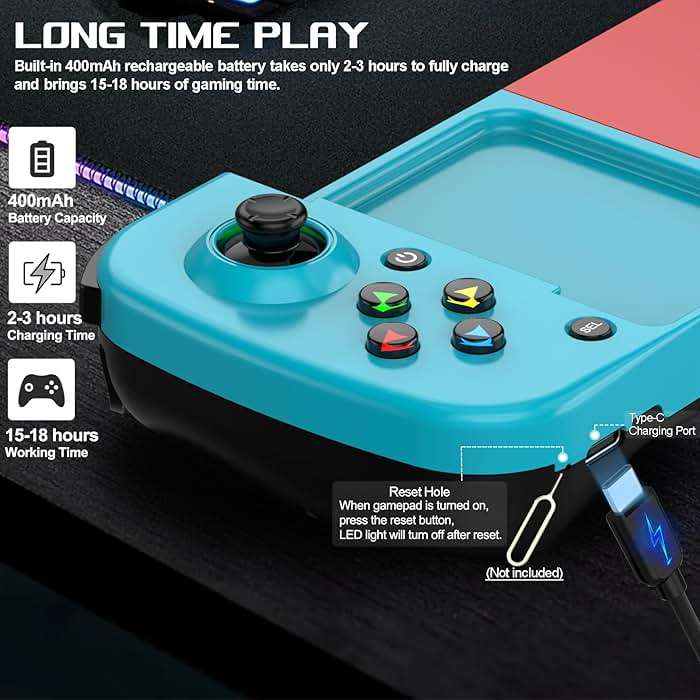 arVin Wireless Gamepad Controller for iPhone iOS Android PC with Back Button, Mobile Gaming Controller for iPhone 15/14/13/12/11, iPad, MacBook, Samsung Galaxy S23/S22/S21, TCL, Tablet, CODM, Genshin - Image 5