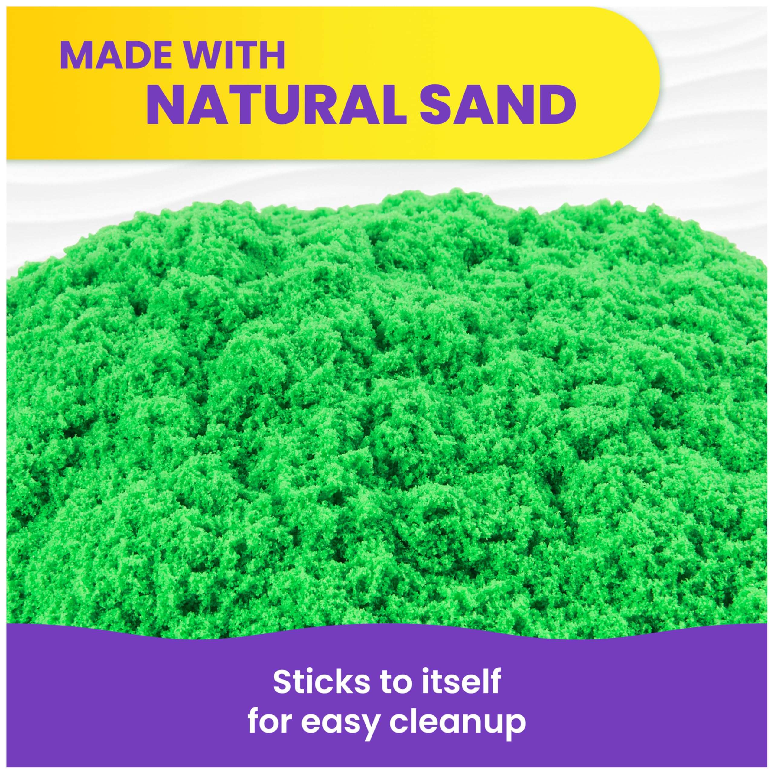 Kinetic Sand, 2.5lbs Green Play Sand, Amazon Exclusive, Resealable Bag (Packaging May Vary), Sensory Toys, Holiday Gifts & Stocking Stuffers for Kids Ages 3 and up - Image 5
