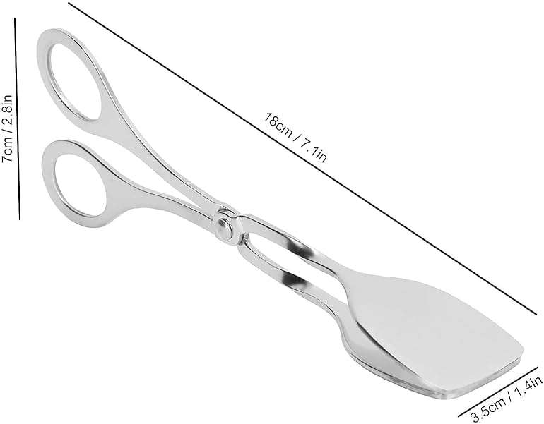 2 Pcs Tongs for Serving Food, Serving Tongs Stainless Steel Buffet Tongs Mini Tongs Bread Clip Food Tongs Scissors Shape Salad Steak Clip for Baking Barbecue Fried - Image 3