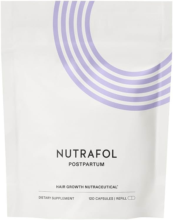 Nutrafol Postpartum Hair Growth Supplements, Clinically Tested for Visibly Thicker Hair and Less Shedding, Breastfeeding-friendly - Product Image