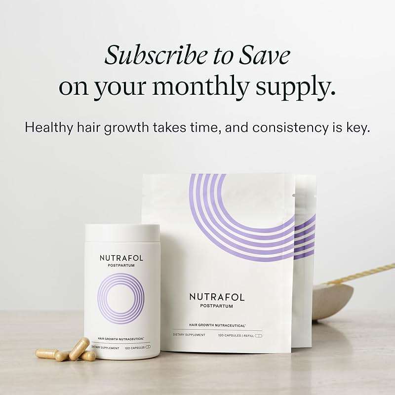 Nutrafol Postpartum Hair Growth Supplements, Clinically Tested for Visibly Thicker Hair and Less Shedding, Breastfeeding-friendly - Image 7