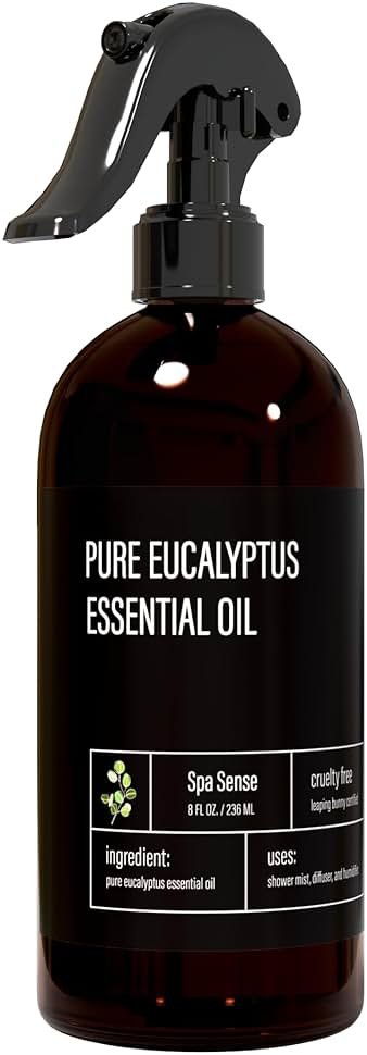 Spa Sense Pure Eucalyptus Oil Shower Mist and Steam Room Spray - 8 Ounce Premium Aromatherapy Eucalyptus Essential Oil Spray - Product Image