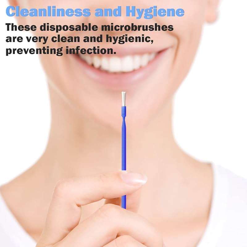 FERCAISH 100 Pcs Disposable Interdental Brush, 4 Colors Dental Micro Applicator Brush Micro Swabs Applicator - Oral Dental Hygiene Tooth Cleaning Tool - Image 6