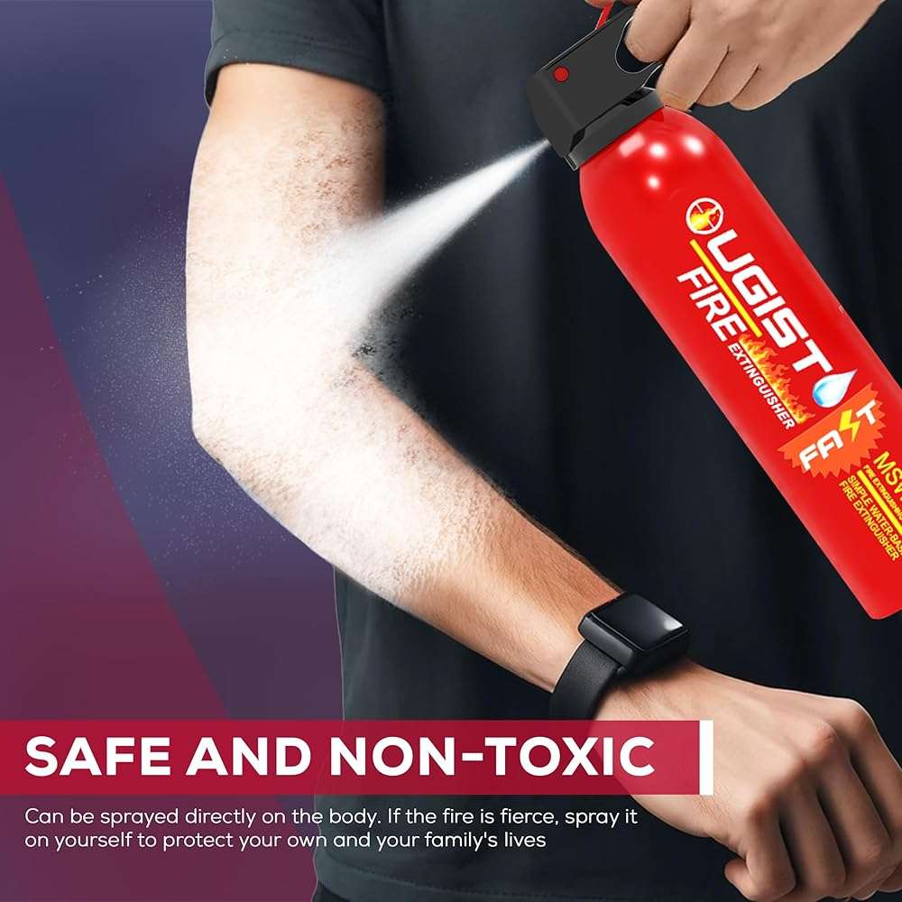 Multipurpose Fire Extinguisher (4 Pack, 21oz Each) with Wall Mount Bracket, Water-Based Foam No Residue, for Kitchen Grease & Electrical Fires, Portable Small Extinguisher for Home, Vehicle & Office - Image 3