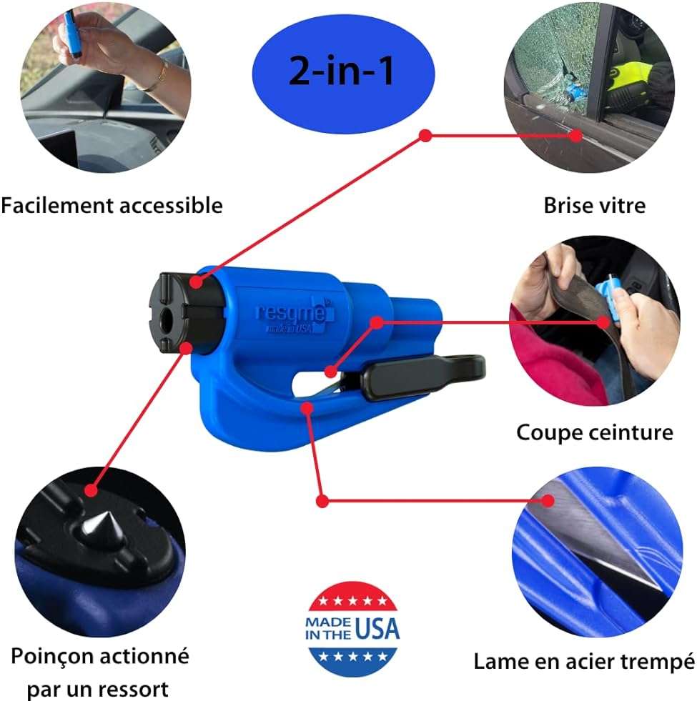 resqme The Original Compact Emergency Keychain Car Escape Tool, Seatbelt Cutter and Window Breaker, Made in USA, Pack of 2 - Image 13