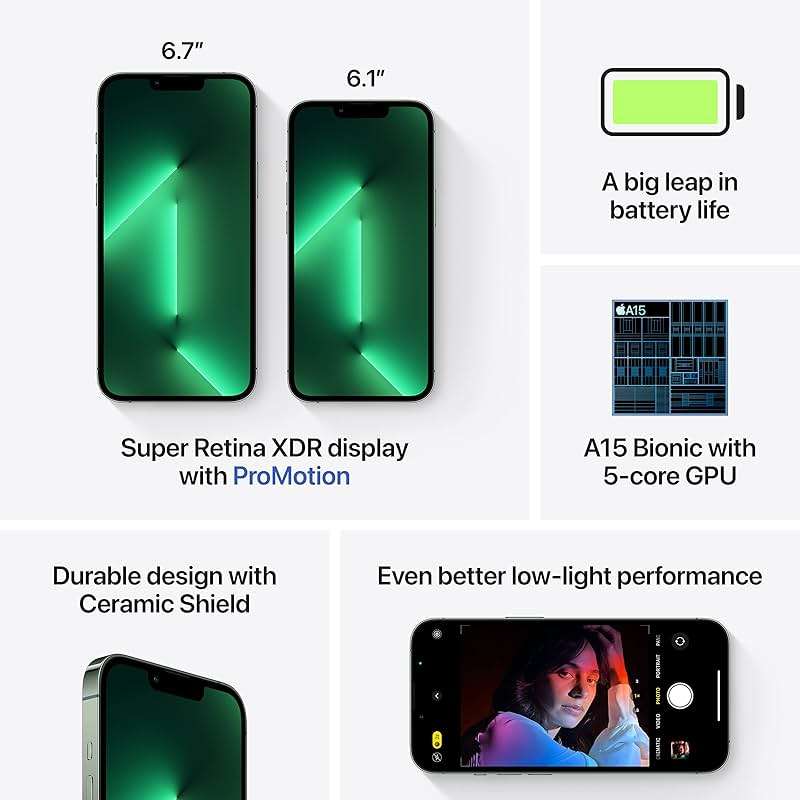 Apple iPhone 13 Pro, 128GB, Alpine Green - Locked to AT&T (Renewed) - Image 5