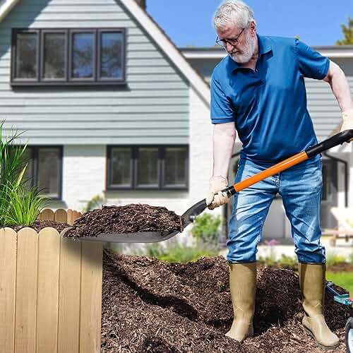 VNIMTI Aluminum Snow Shovel with D Handle Metal Snow Shovel for Driveway 45Inches 3.7 Pounds Transfer Shovel Shovel for Gardening, Orange - Image 5