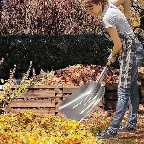 VNIMTI Aluminum Snow Shovel with D Handle Metal Snow Shovel for Driveway 45Inches 3.7 Pounds Transfer Shovel Shovel for Gardening, Orange - Image 6