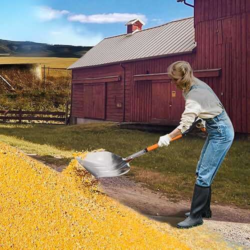 VNIMTI Aluminum Snow Shovel with D Handle Metal Snow Shovel for Driveway 45Inches 3.7 Pounds Transfer Shovel Shovel for Gardening, Orange - Image 7