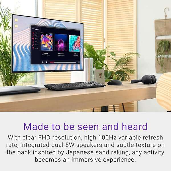 Dell S2725HS 27 Inch Monitor, FHD (1920x1080) Display, 100Hz Refresh Rate, 1500:1 Contrast Ratio, TÜV Rheinland Eye Comfort 4 Star, Integrated 2x5W Speaker, Height/Tilt/Swivel/Pivot- Ash White Color - Image 5