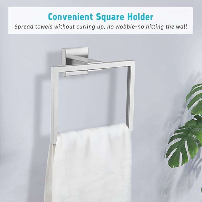 4-Piece Bathroom Hardware Accessories Set, Towel Bar Sets Include Towel Bar Towel Holder Toilet Paper Holder Towel Hook,16 inch Bath Accessories Kit, Brushed Nickel - Image 4