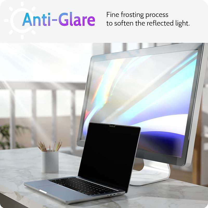 Peslv Magnetic Privacy Screen for Macbook Air 13.6/13 Inch (2022-2026, M2, M3, M4, M5), Removable Matte Anti Glare Blue Light Protector Private Security Filter for 13.6inch Mac Laptop Computer - Image 4