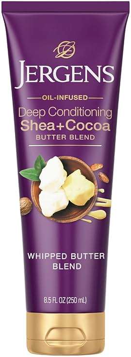 Jergens Shea and Cocoa Whipped Body Butter Lotion, Tone Enriching Hand And Body Lotion for Dry Skin, with Vitamins B3 & E, 8.5 Oz - Image 1