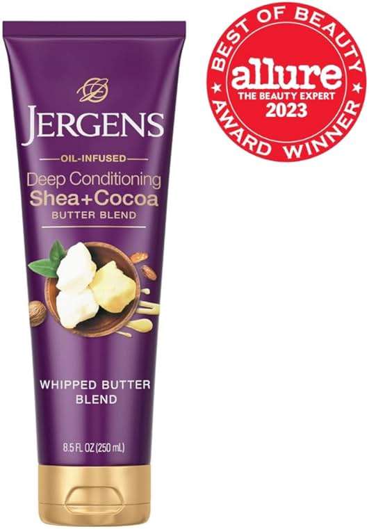 Jergens Shea and Cocoa Whipped Body Butter Lotion, Tone Enriching Hand And Body Lotion for Dry Skin, with Vitamins B3 & E, 8.5 Oz - Image 2
