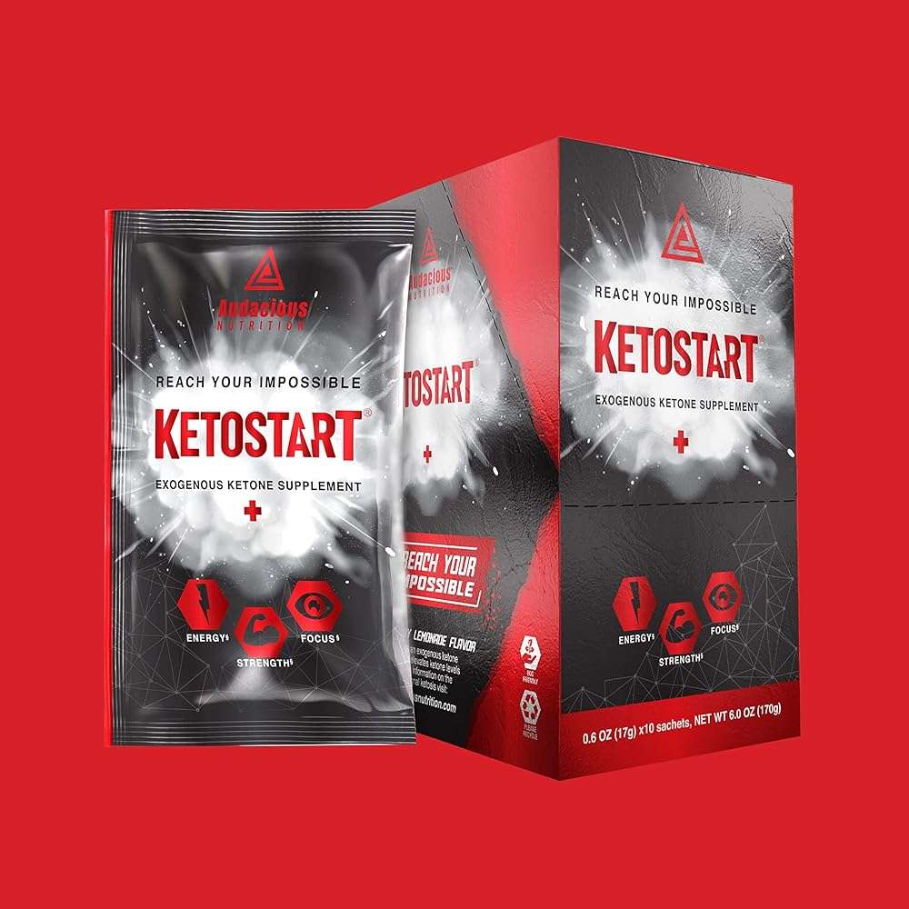 Audacious Nutrition KetoStart+ | Exogenous Ketones Powder with Electrolytes for Energy, Strength & Focus | with Caffeine | Raspberry Lemonade Flavor Electrolyte Powder (10x Ketones Drink Mix Packets) - Image 2