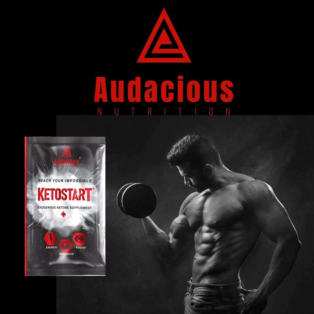 Audacious Nutrition KetoStart+ | Exogenous Ketones Powder with Electrolytes for Energy, Strength & Focus | with Caffeine | Raspberry Lemonade Flavor Electrolyte Powder (10x Ketones Drink Mix Packets) - Image 7