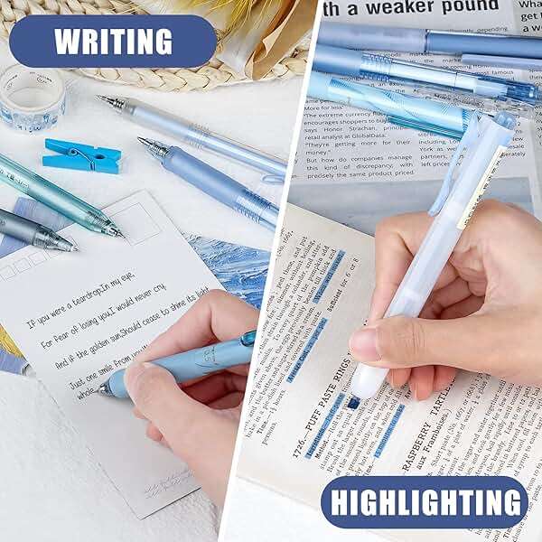 Four Candies Ocean Series Gel Pens, Black & Blue Ink Journaling Pens with 0.5 mm Fine Point, Cute School Office Supplies Aesthetic Desk Accessories, Set of 12 - Image 7