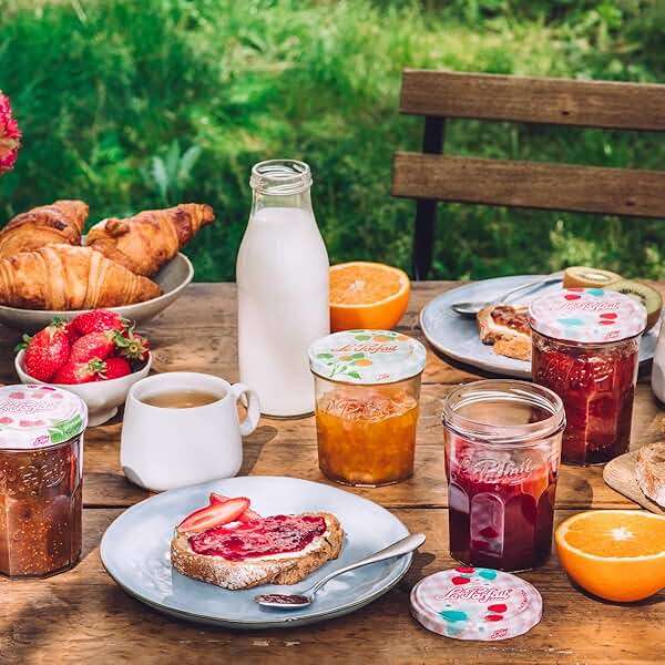 Le Parfait 11oz (324ml) French Glass Jam Jars – Reusable, Zero Waste & Eco-Friendly, BPA-Free Colorful Airtight Lids for Canning, Jam, Jelly & Preserves – Dishwasher & Freezer Safe, Made in France 6PK - Image 2